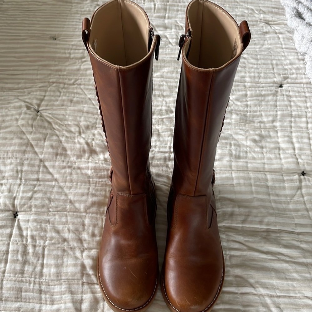 Elephantito Kids Tall Braided Leather Boots